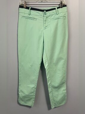 Anthropologie Cartonnier Mint Green Cropped Stretch Cotton Pants Size 4